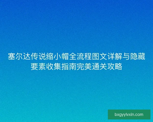 塞尔达传说缩小帽全流程图文详解与隐藏要素收集指南完美通关攻略